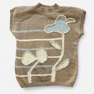 Vintage sleeveless knit vest by CRISTINA silk/cotton/rayon size LARGE